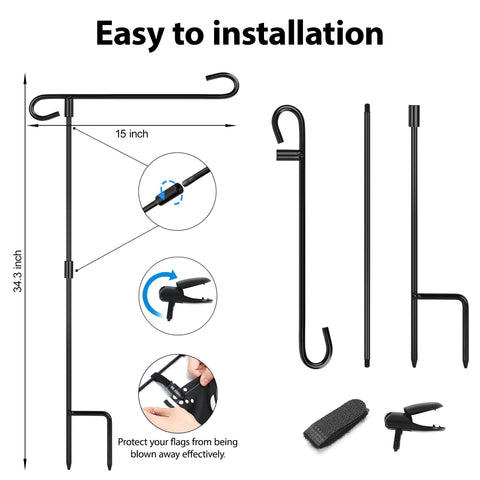 Nirohee flag stand is easy to install in minutes for quick garden setup.