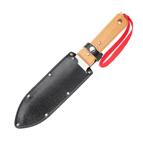 Nisaku NJP651 hori knife serrated edge for cutting through roots and branches.