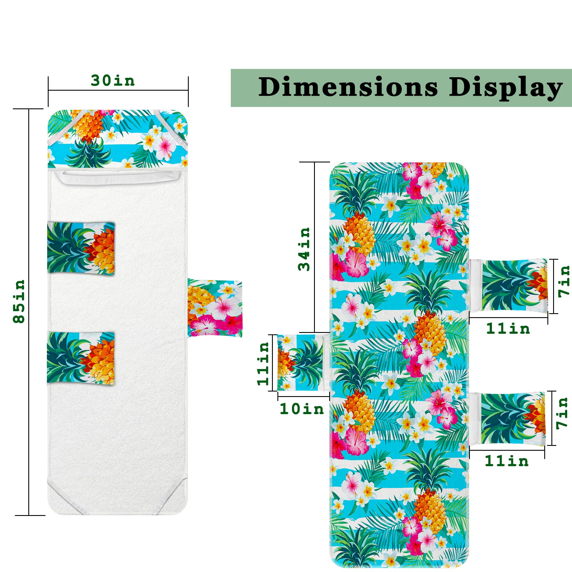 Exquisitely printed beach chair cover stands out on the sand