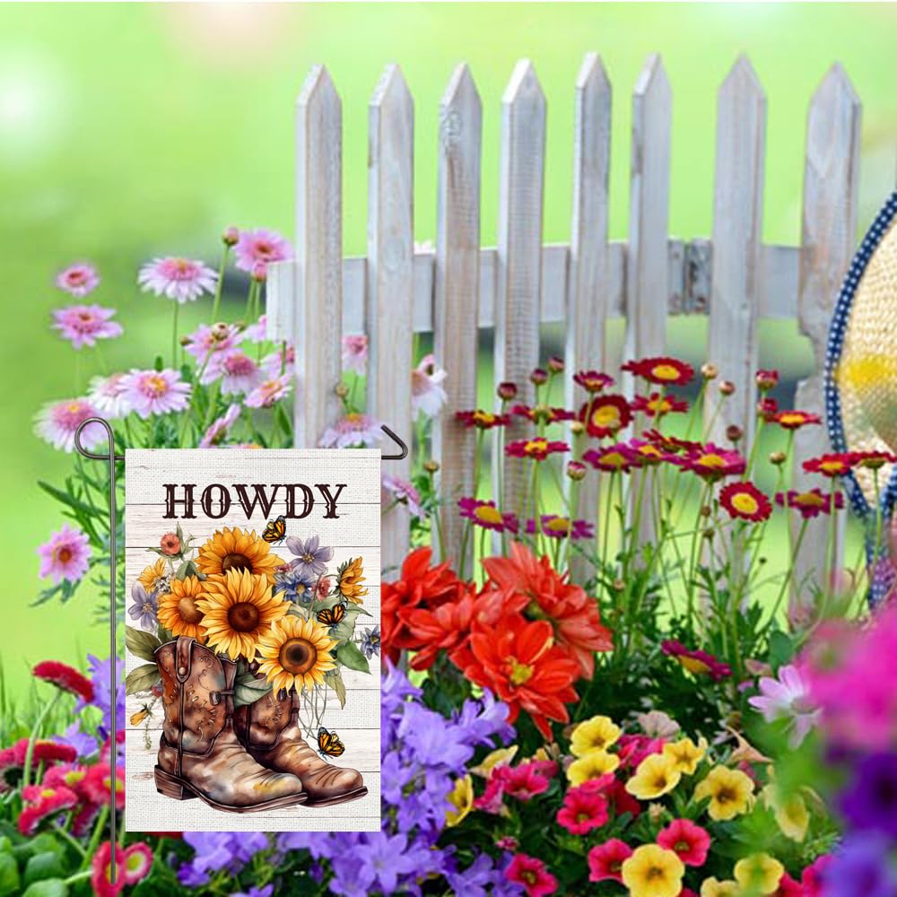 NISEVAN Howdy flag size 12x18 inches designed to fit standard stands.
