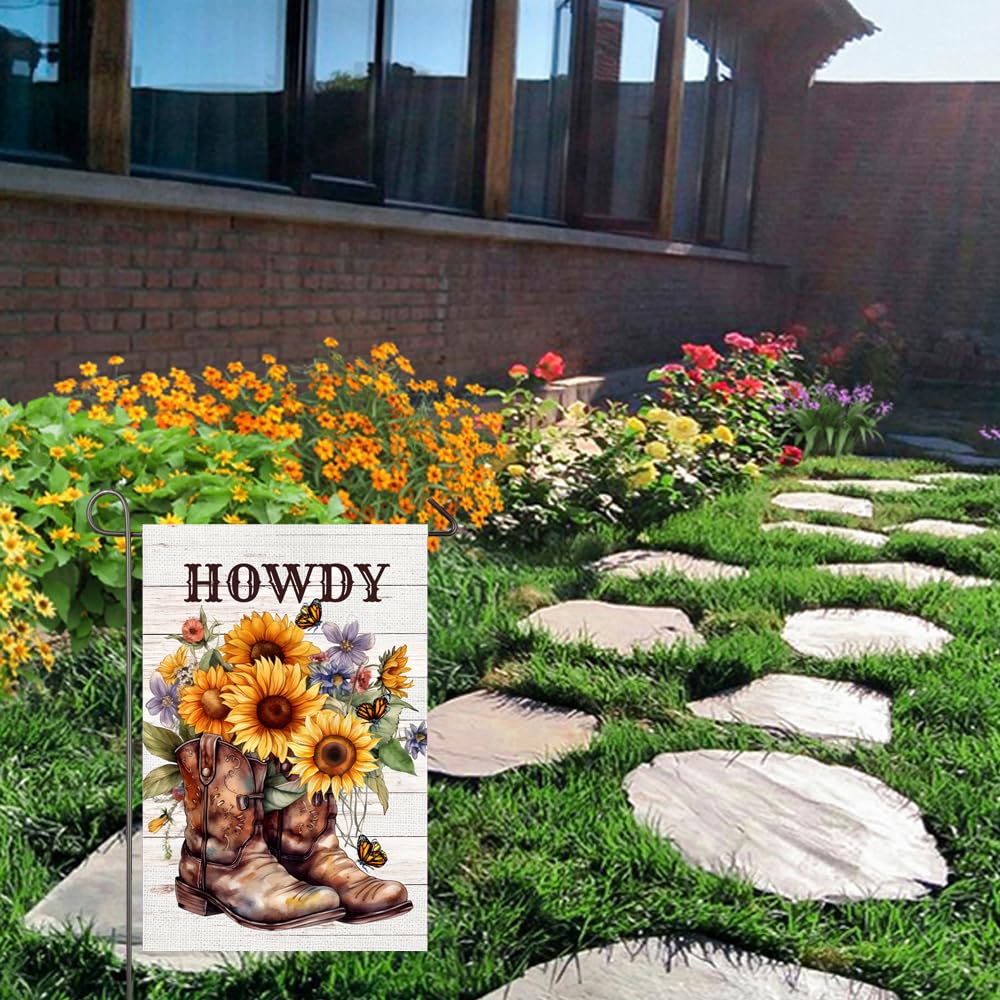 NISEVAN Howdy flag sleeve allows quick, easy hanging on garden poles.