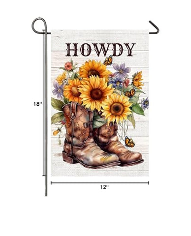 NISEVAN Howdy garden flag suitable for front yard decor and entryway display.