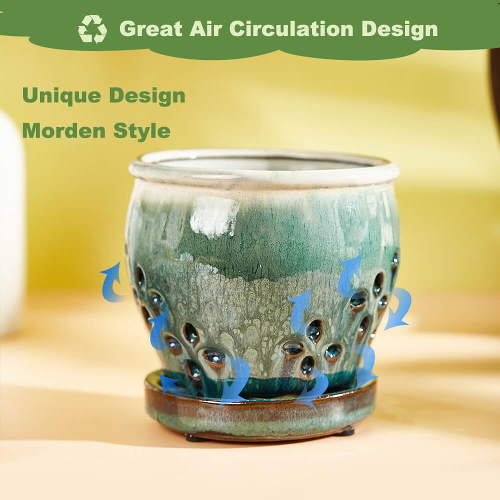 NiSevenLiving orchid pot dimensions 4.6 inches for balanced display