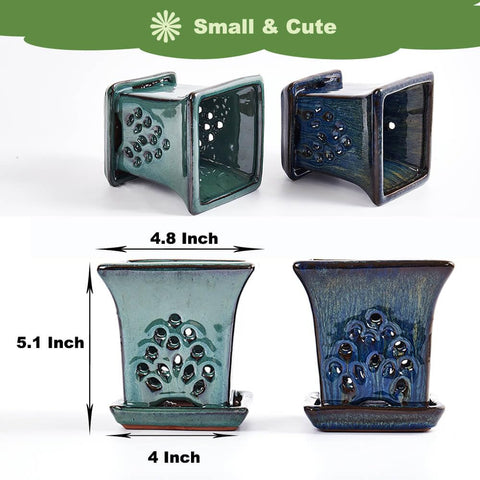NiSevenLiving square orchid pot with side holes enhances root aeration.