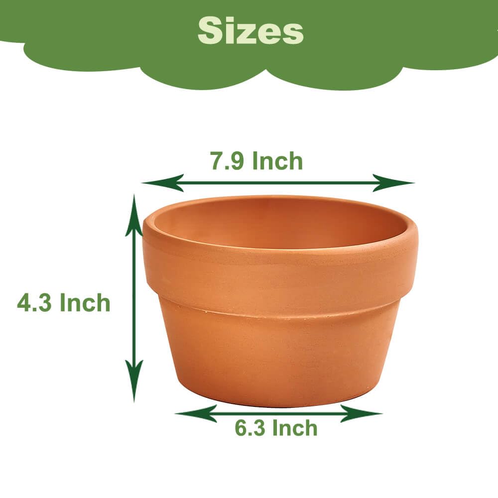 NiSevenLiving terracotta pot with drainage holes, two-piece set for water control.