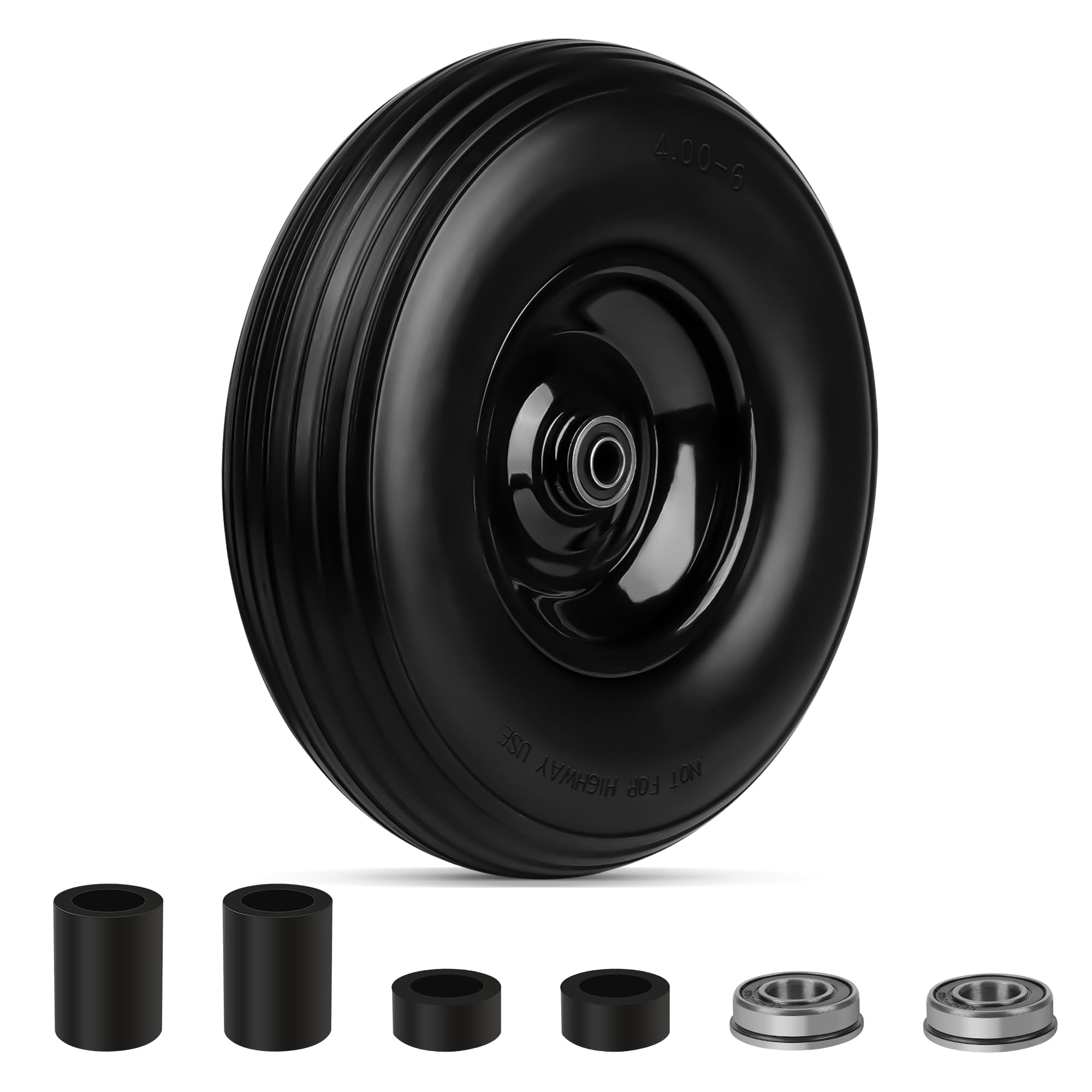 NISHCON 4.00-6 wheelbarrow tire assembly for garden carts.