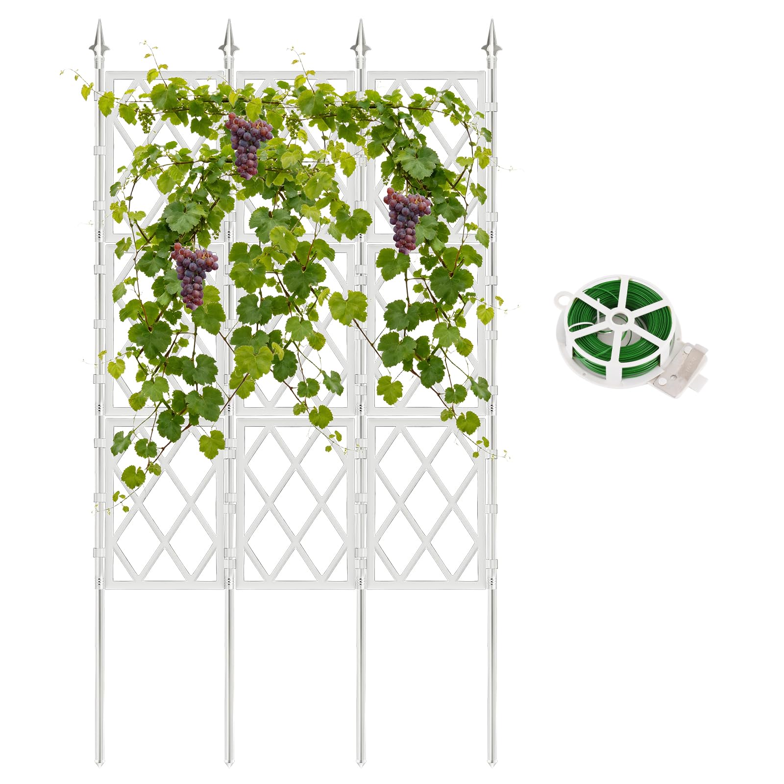 Nisoger 5.25ft garden trellis fence provides sturdy outdoor support for climbing plants