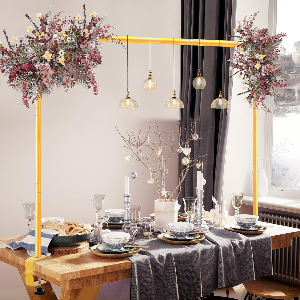 Nisoger over-the-table rod stand with clamps extended for versatile setups