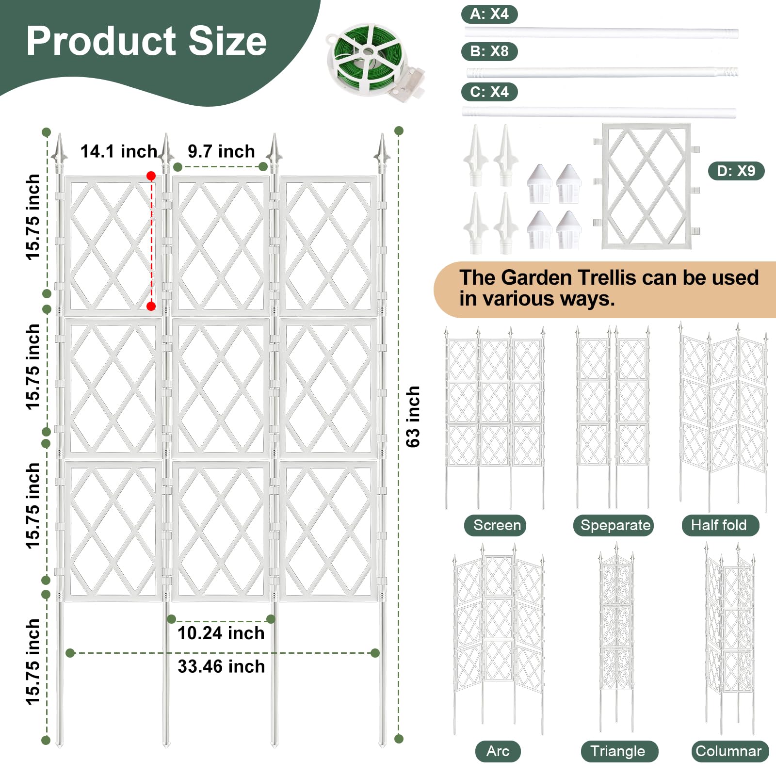 Nisoger upgraded metal trellis with 16mm tubing for long-lasting durability
