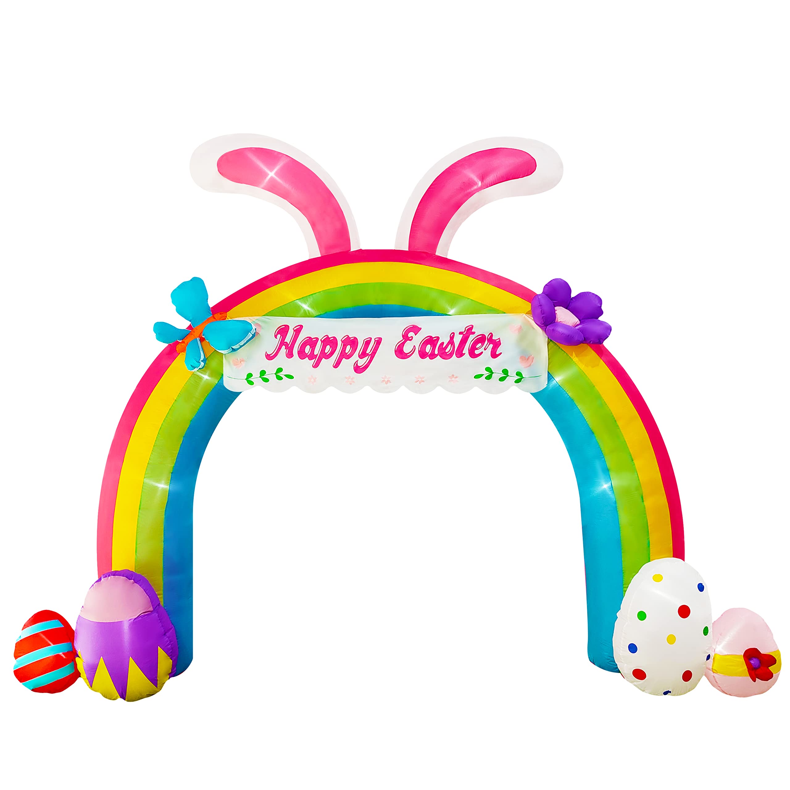 NiSotieb 12ft Easter arch with LED bunny lights for festive outdoor decor.