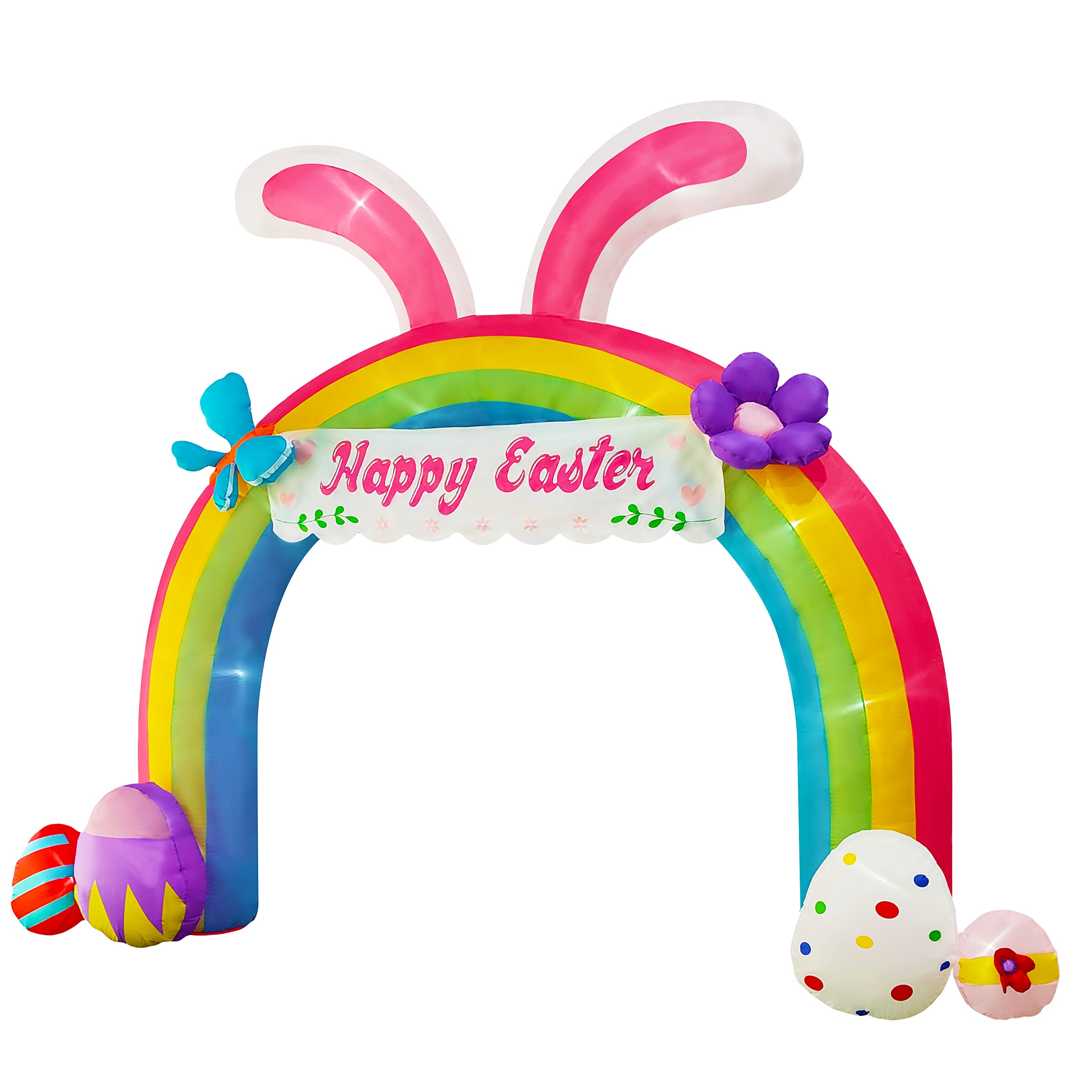NiSotieb front-yard Easter arch decor highlighting the entryway.
