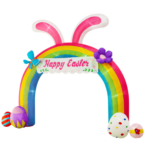 NiSotieb front-yard Easter arch decor highlighting the entryway.