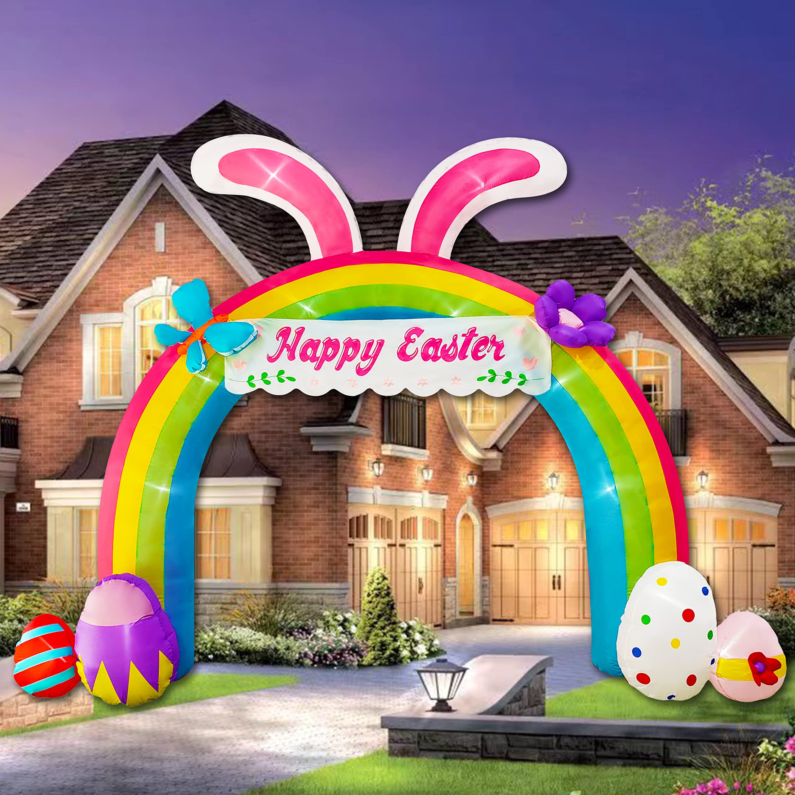 NiSotieb outdoor inflatable arch decor placed in a garden setting.