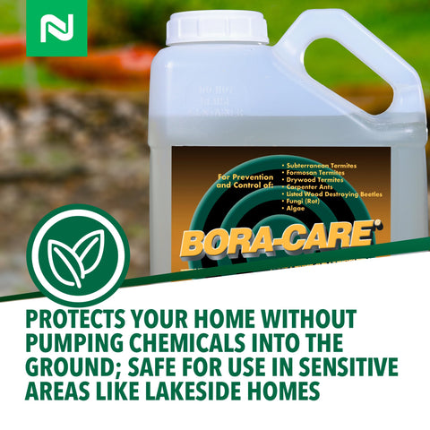 Nisus Bora-Care environmentally friendly wood treatment safeguards sensitive areas near water