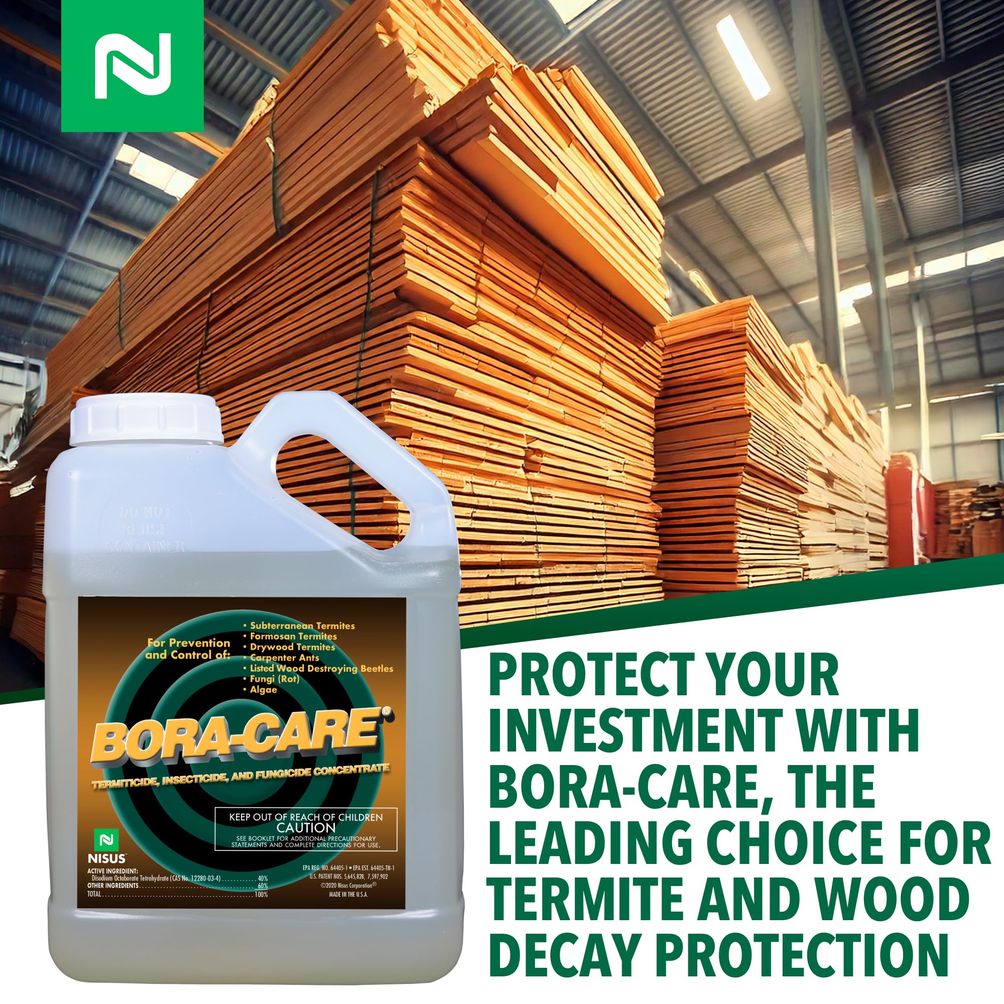 Nisus Bora-Care penetration into wood fibers protects against decay and infestations