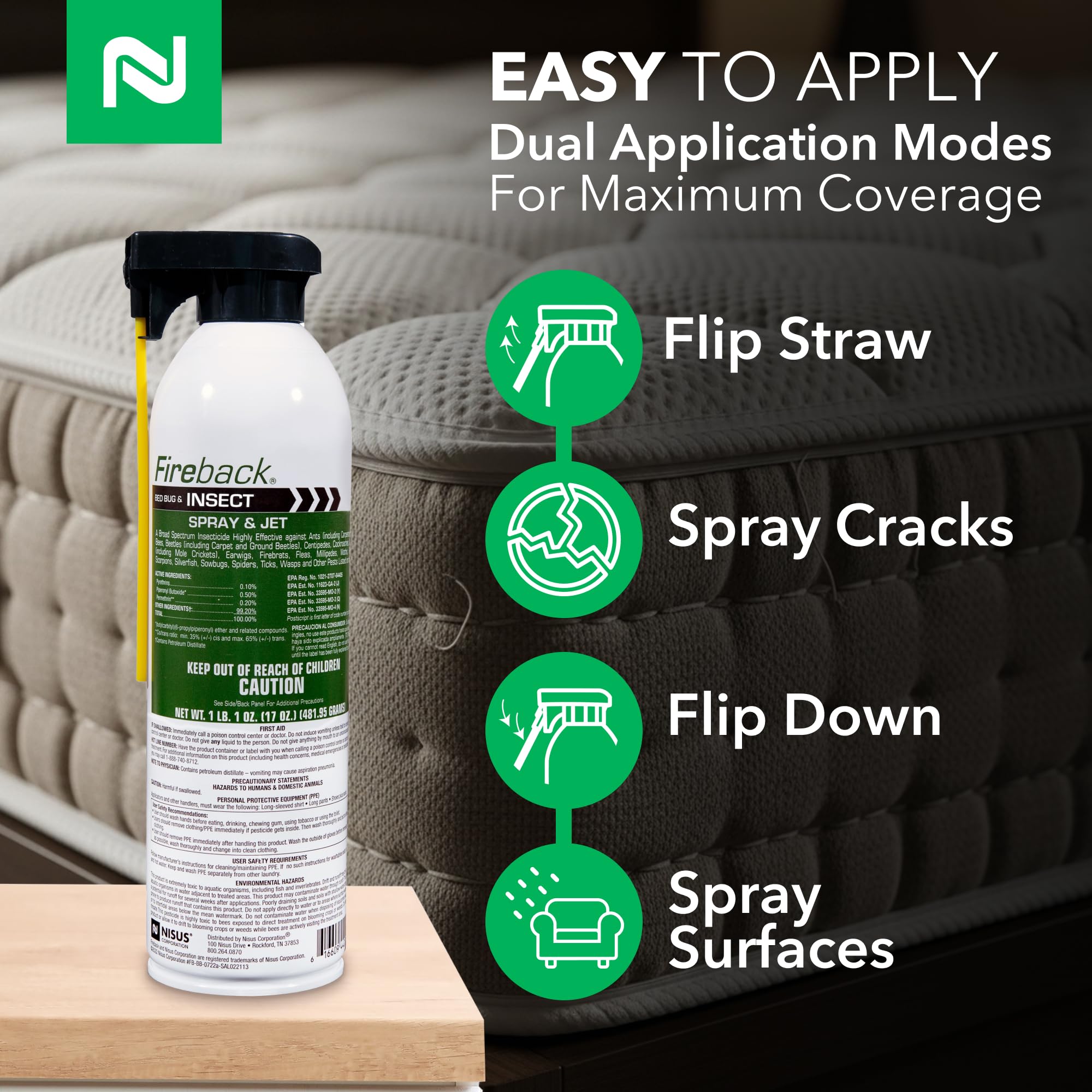 Nisus Fireback delivers long-lasting protection by targeting multiple pests without harsh residues.