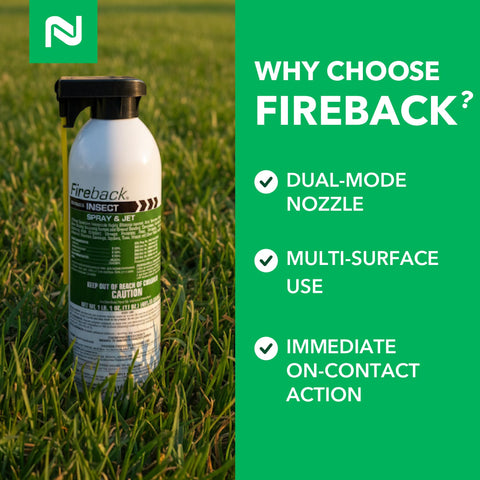 Nisus Fireback works on soft and hard surfaces without staining when used as directed.