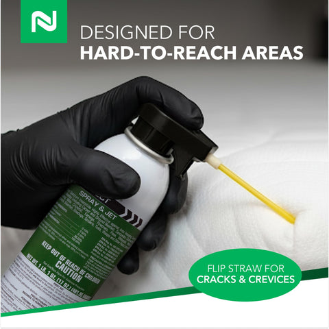 Nisus Fireback straw extended image demonstrates deep crack reach for thorough pest access.