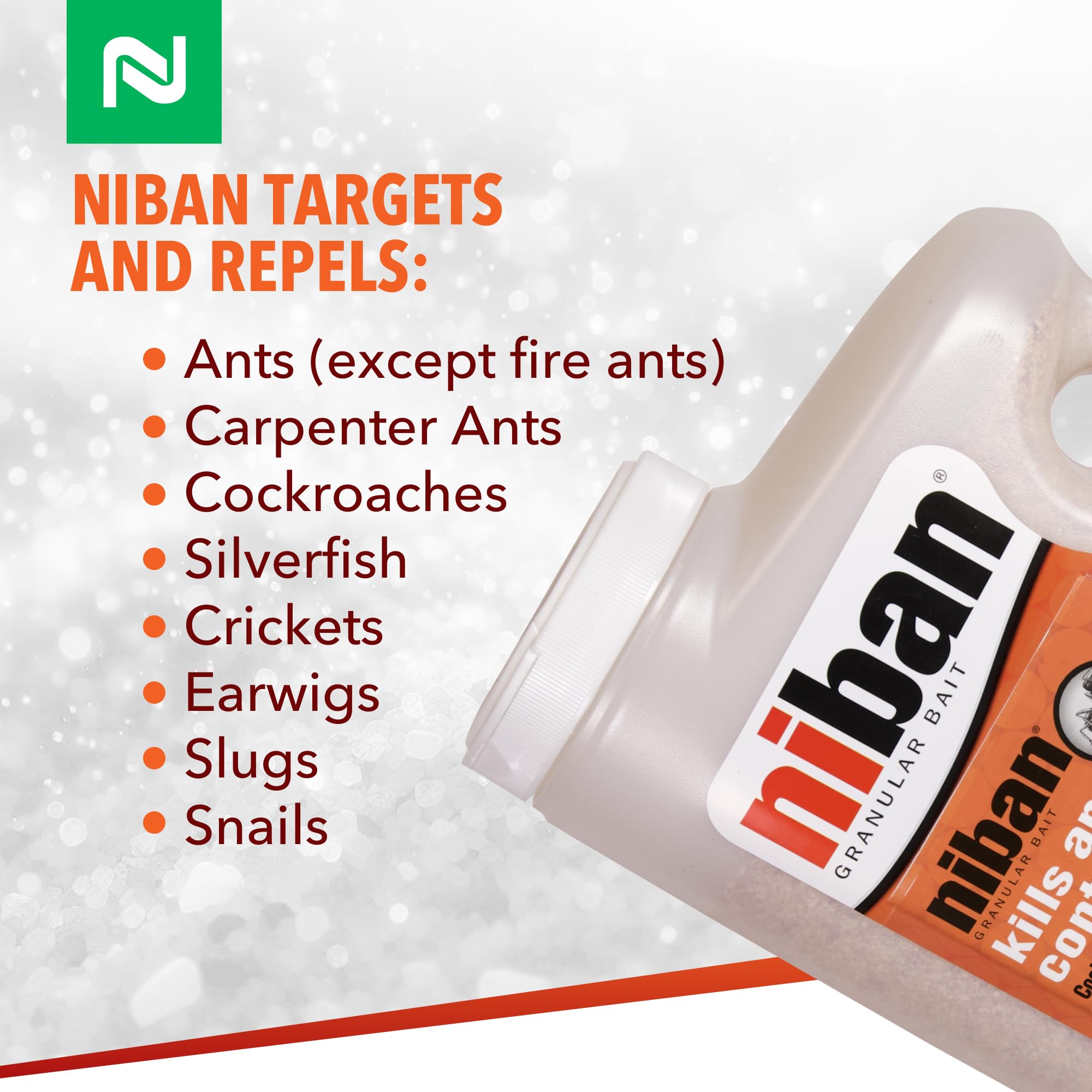 Nisus Niban Granular Bait comfort grip container makes application easy
