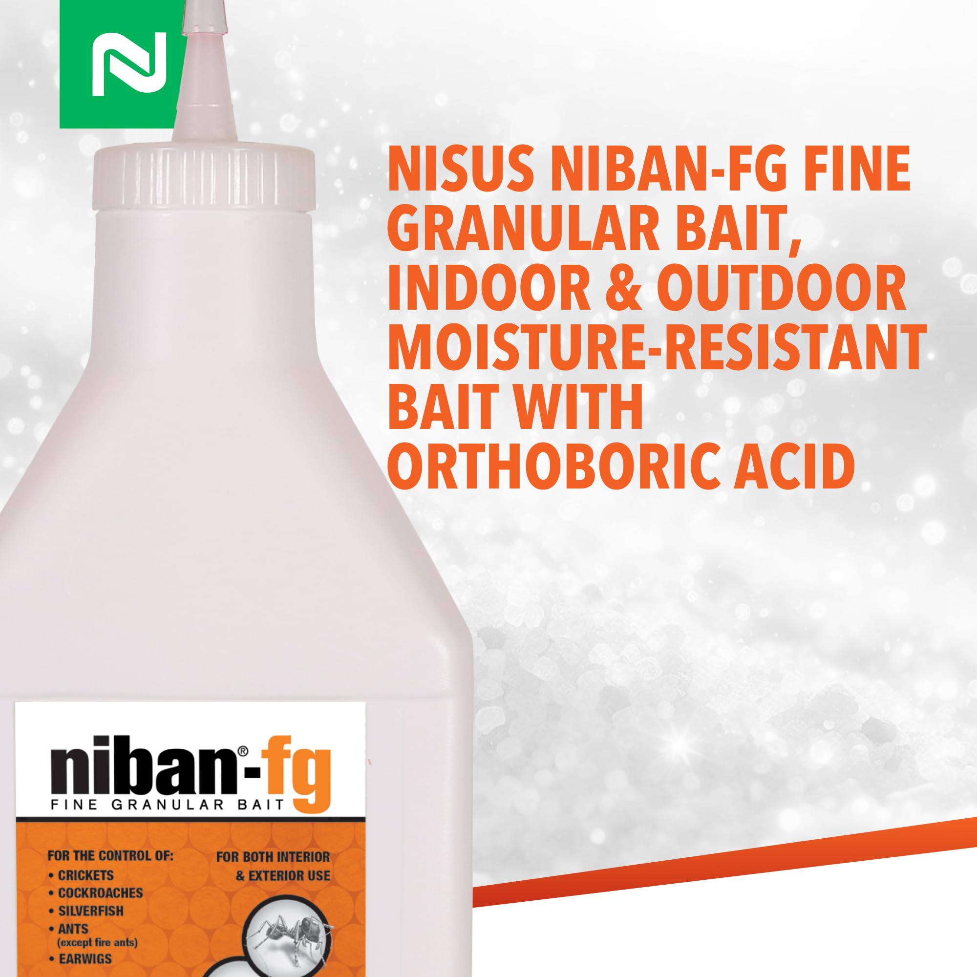 NiBan-FG bait applied in cracks and crevices to target hidden pests.