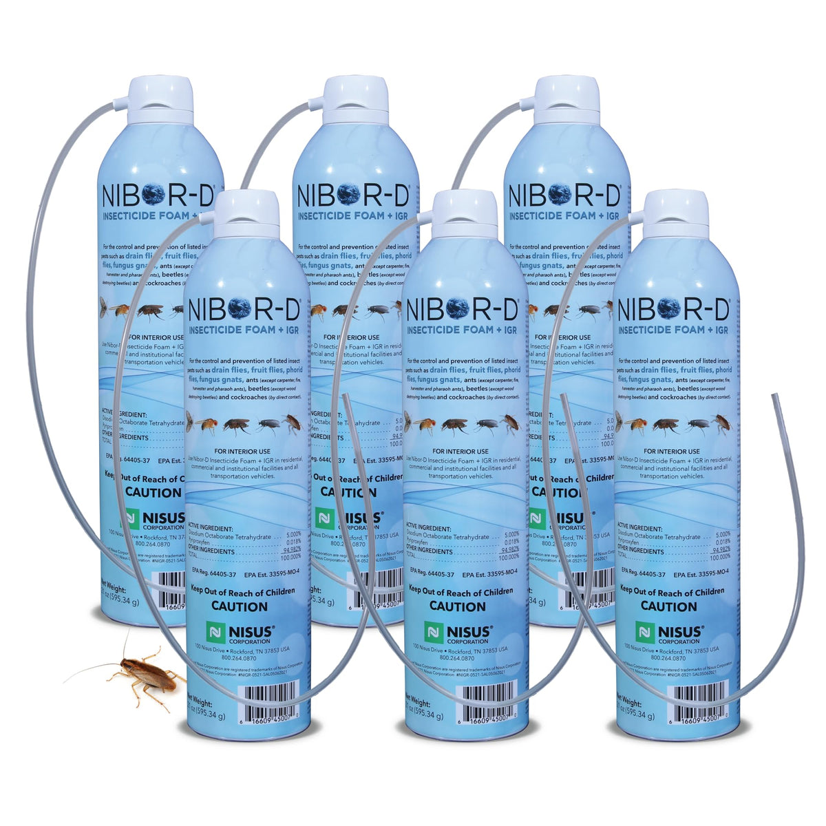 Nisus Nibor-D foam spray with 360° valve targets hard-to-reach areas.