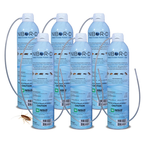 Nisus Nibor-D foam spray with 360° valve targets hard-to-reach areas.