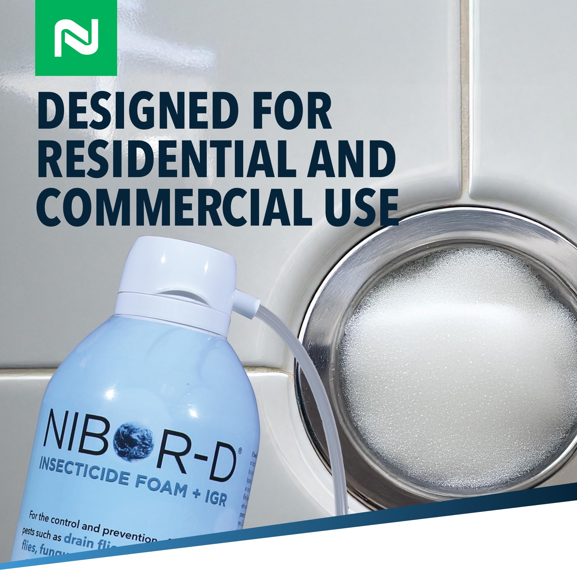 Kitchen and bathroom use for indoor pest control with Nibor-D.