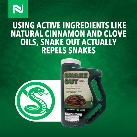 Nisus Snake Out keeps yards and gardens snake-free without harming wildlife.