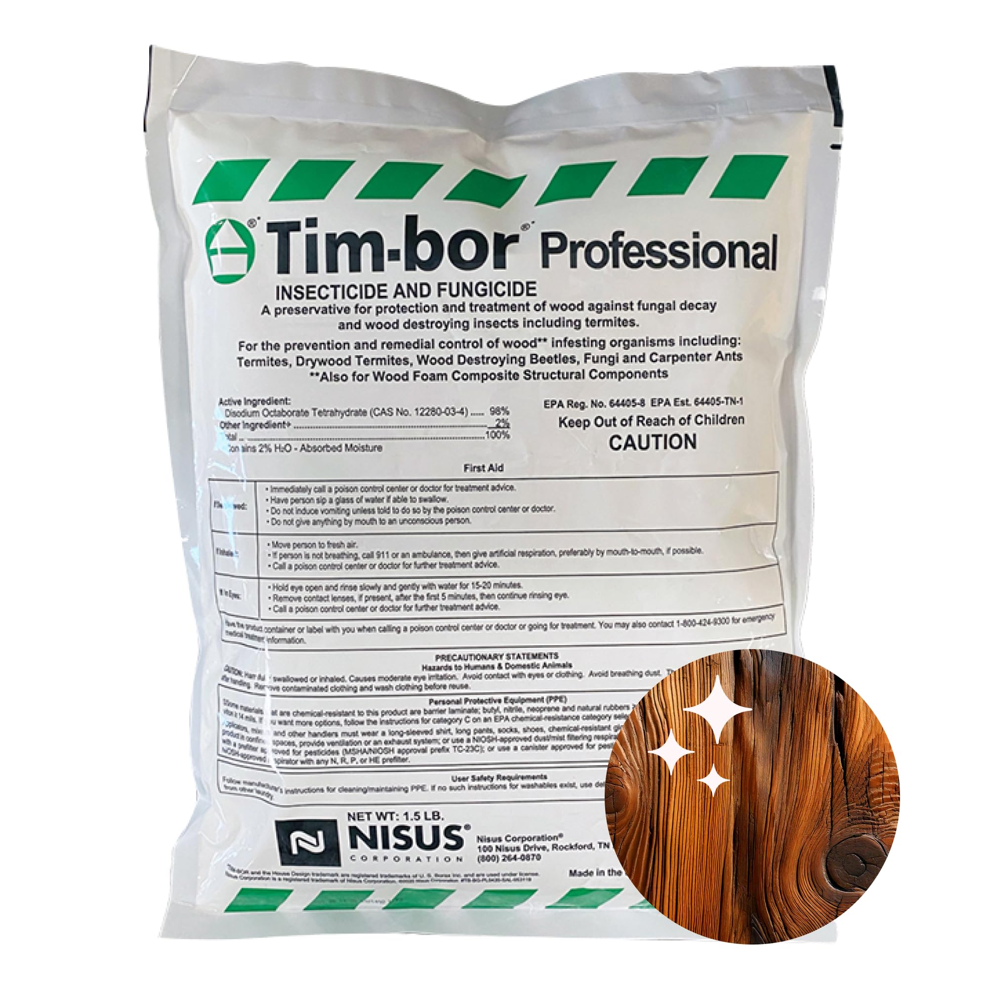 Nisus Tim-BOR Professional dust on wood surfaces for long-lasting insect control.