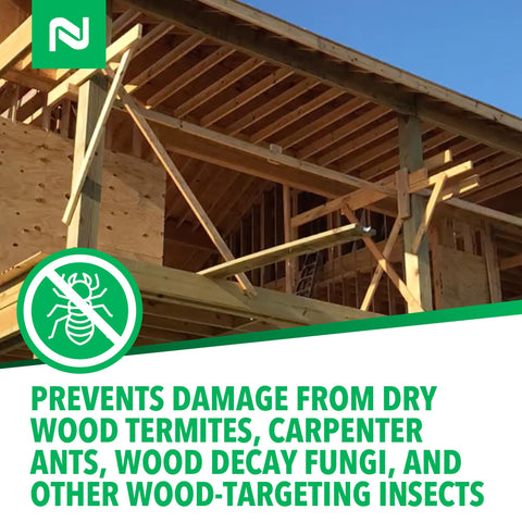 Nisus Tim-BOR eco-friendly borate formulation for responsible wood care.