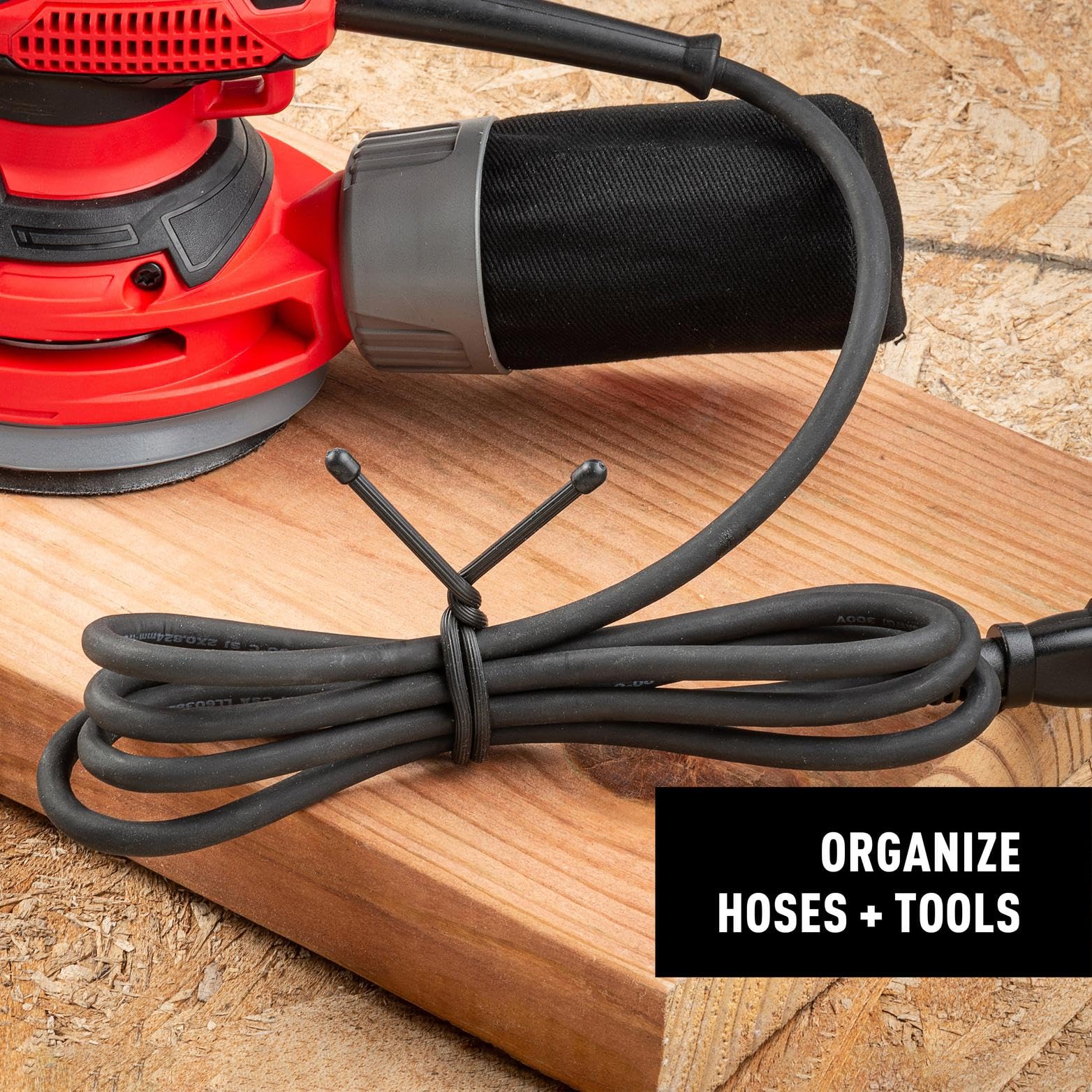Nite Ize Gear Tie 12-inch black cable organizer keeps cords tidy in any workspace.