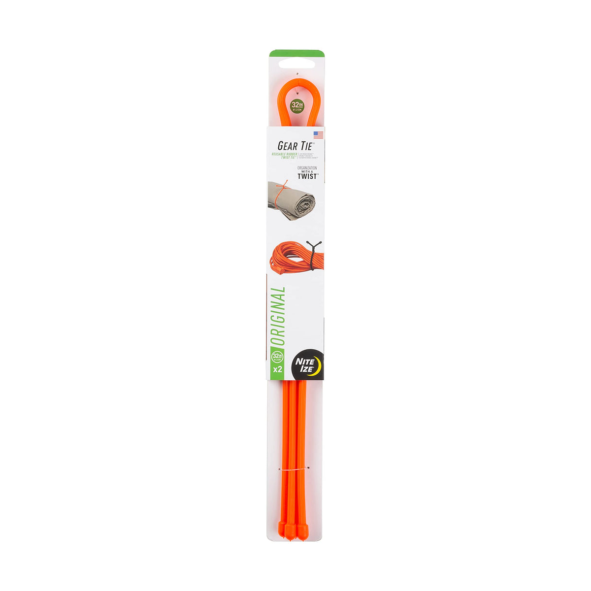 Nite Ize Gear Tie 32-inch orange wrap around cords for tidy storage.