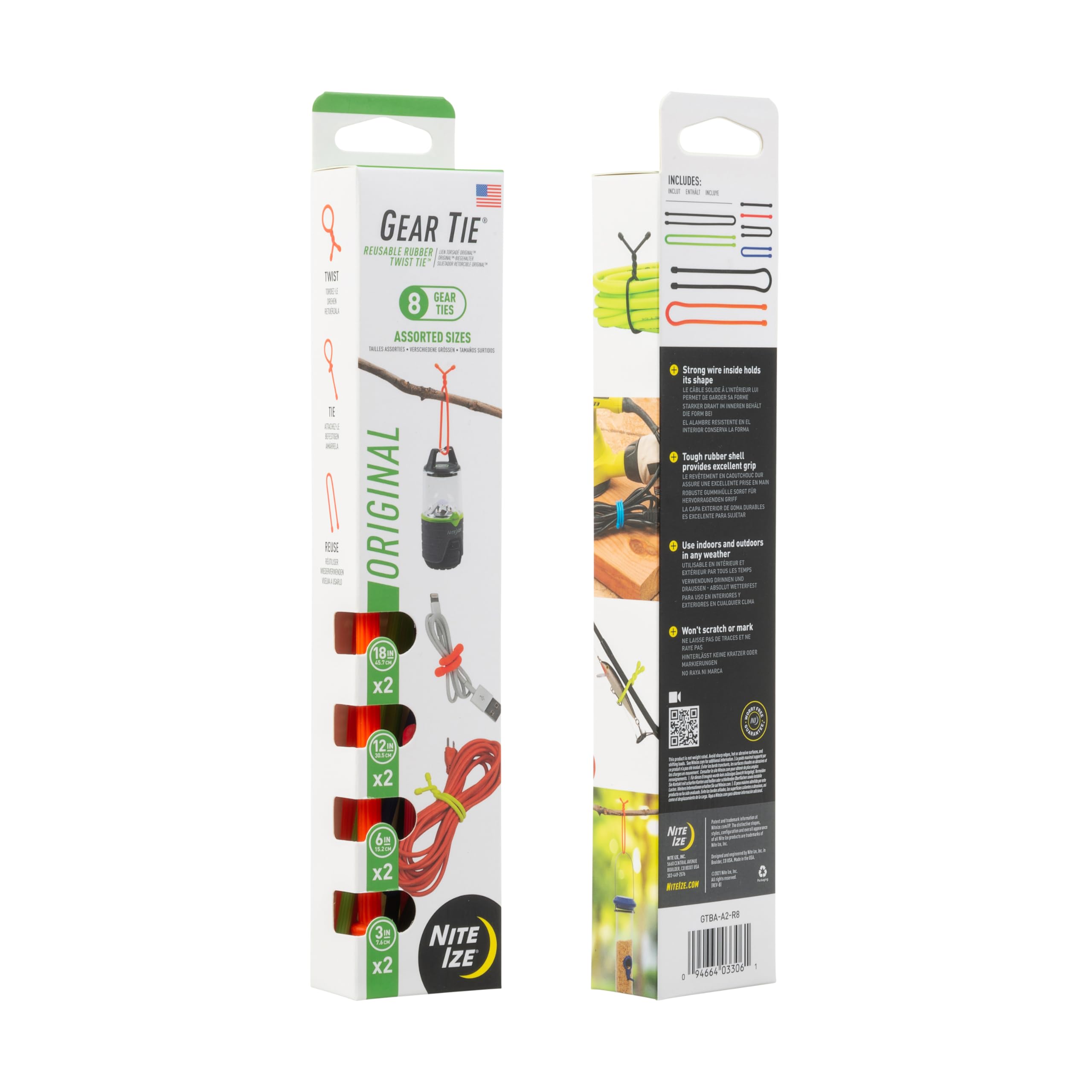 Nite Ize Gear Tie color assortment helps color-code projects.
