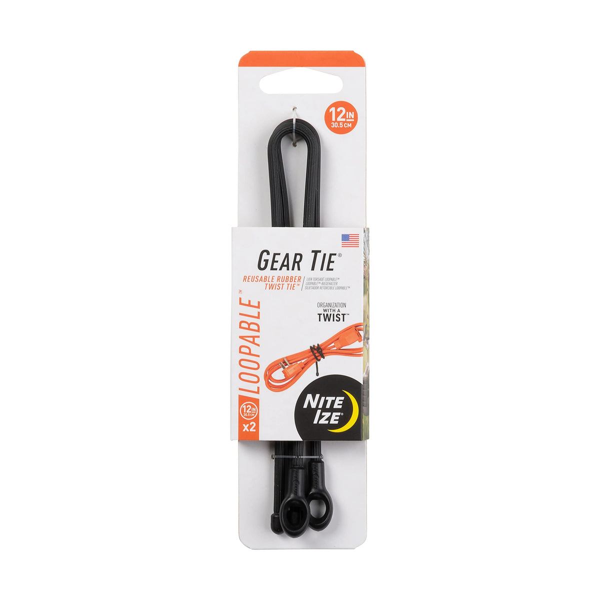 Nite Ize GLS12-01-2R3 Gear Tie Loopable secures bundles with a durable loop end