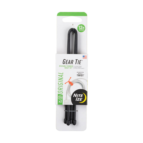 Nite Ize GT12-01-2R3 twist tie 12-inch black reusable cable organizer