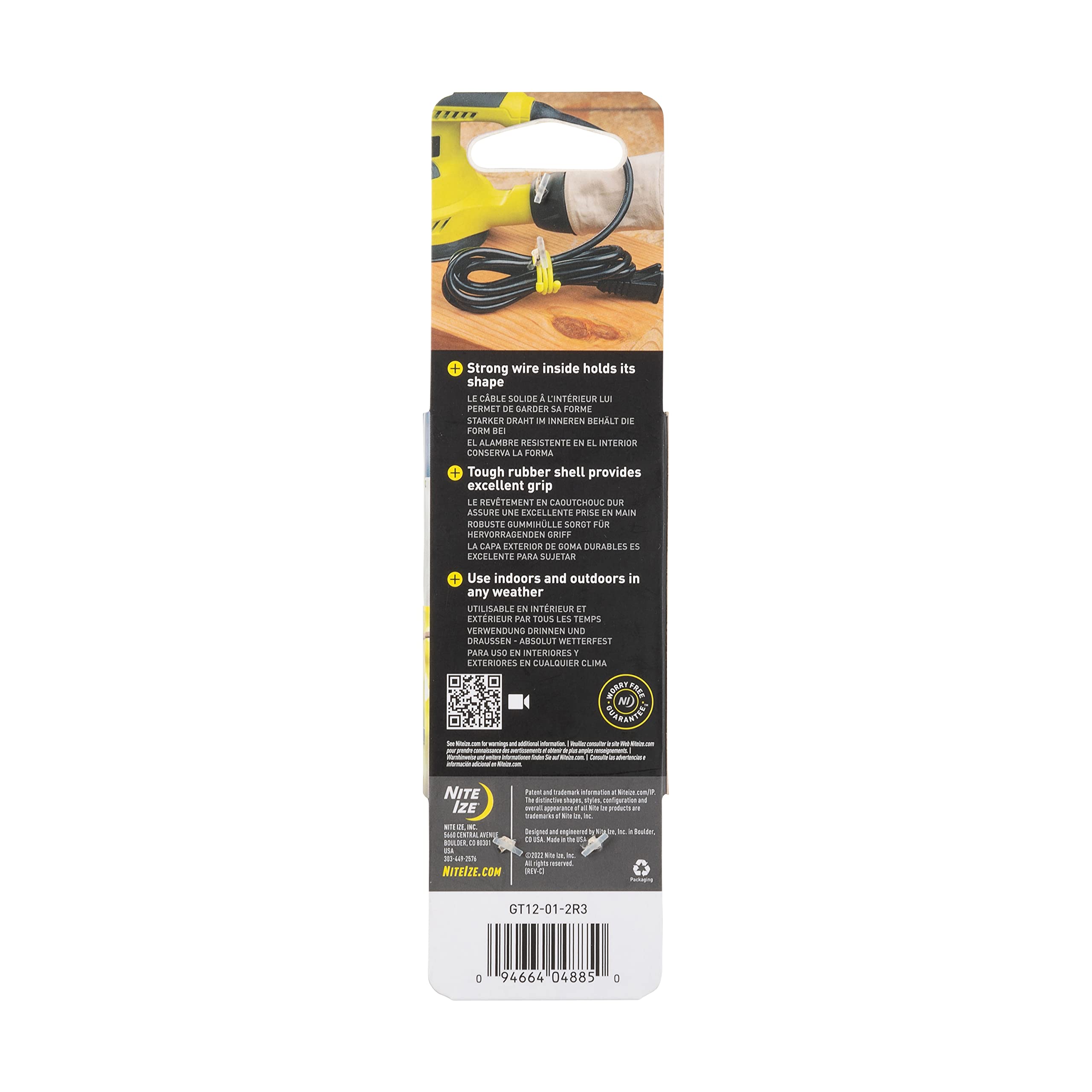 Nite Ize GT12-01-2R3 twist tie durable rubber exterior for repeated use