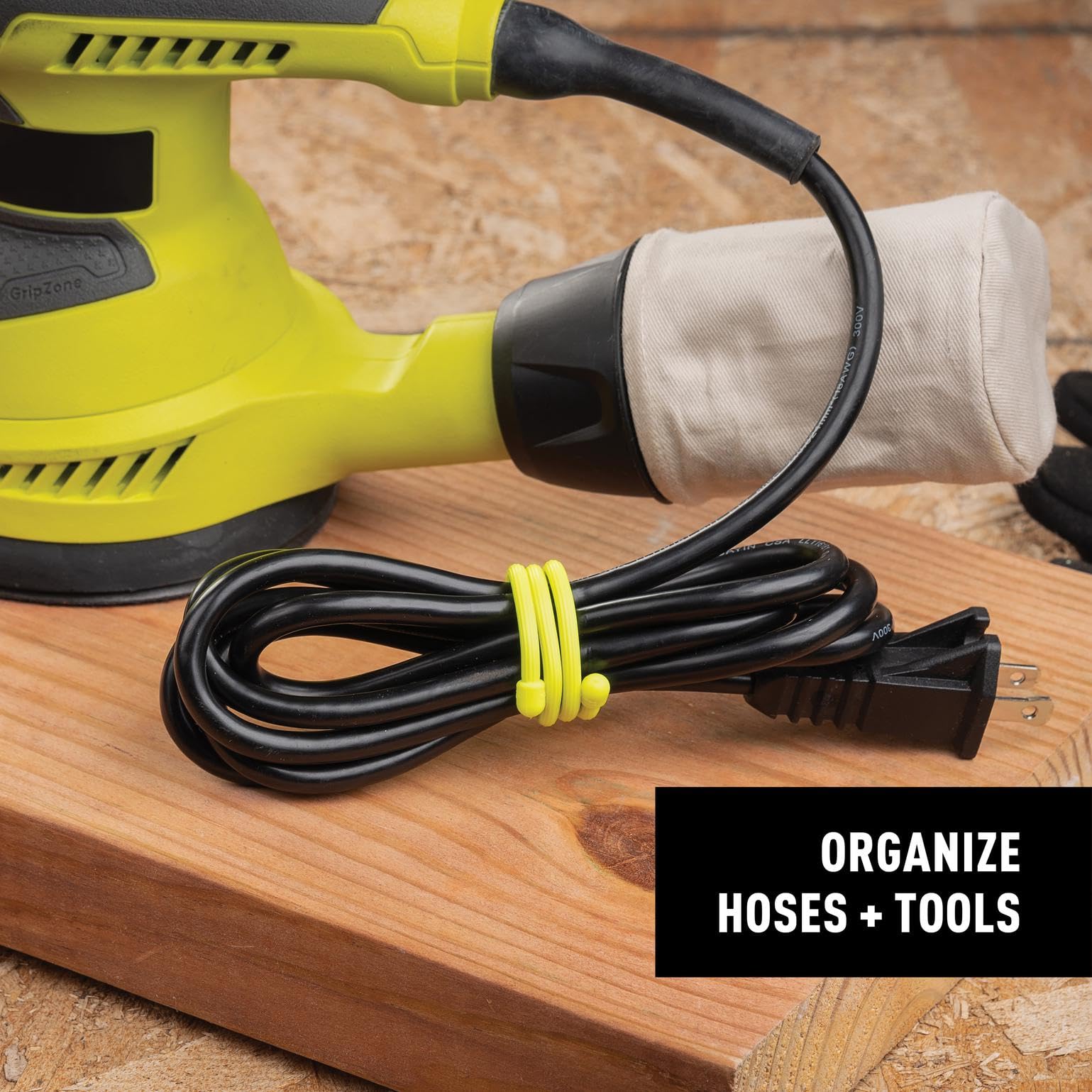 Nite Ize Gear Tie 12in close-up shows rubber exterior for firm grip.