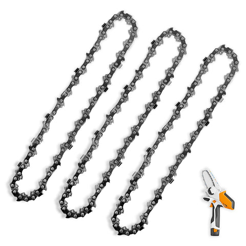 NIUBGONER 4in mini chainsaw chain for GTA26 setup shows easy fit and precise cutting