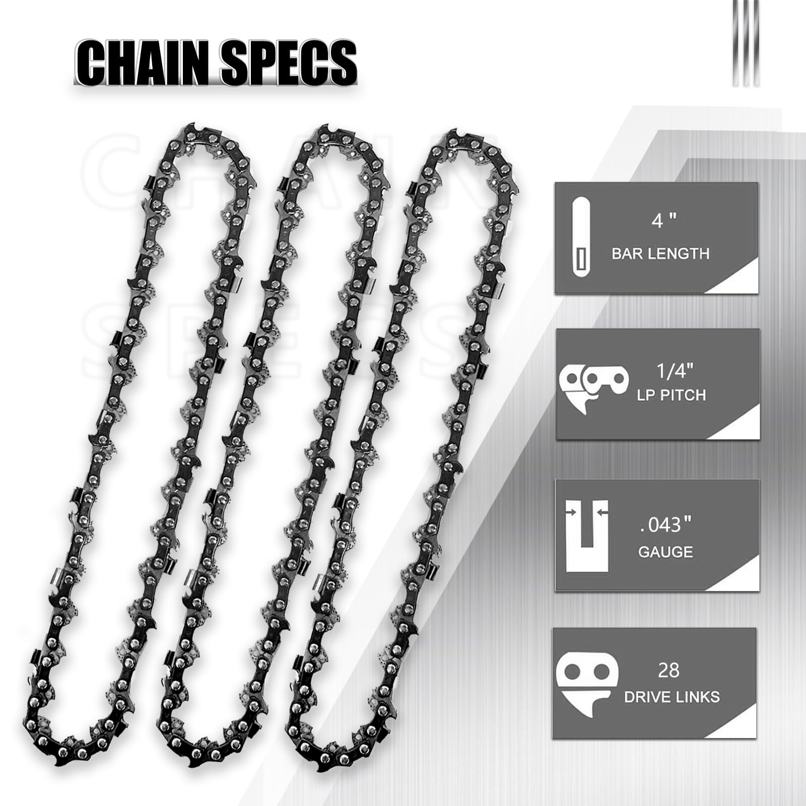 NIUBGONER mini chainsaw chain teeth close-up highlights sharp durable teeth for efficient cuts