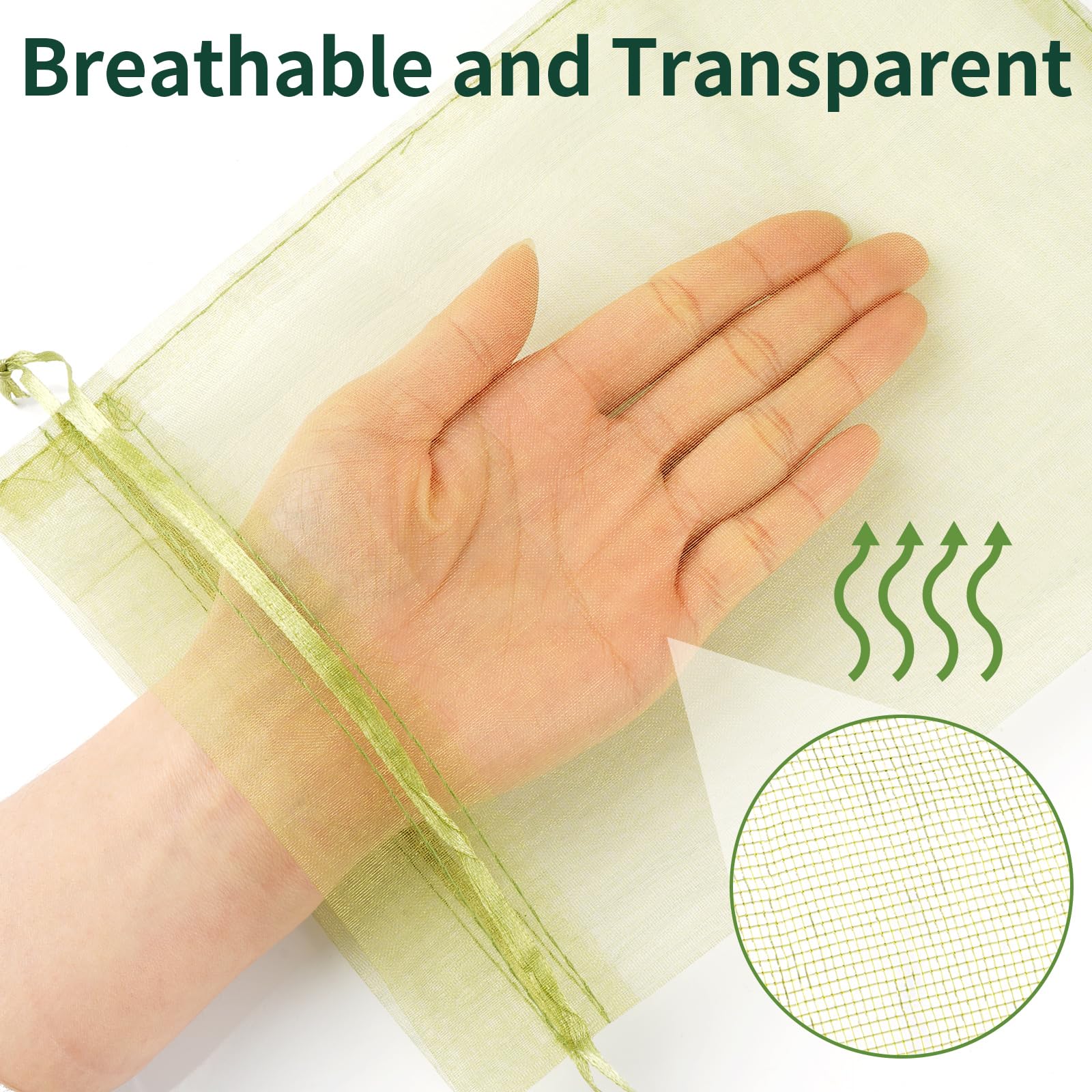 NIUBIER breathable see-through mesh allows airflow while protecting produce