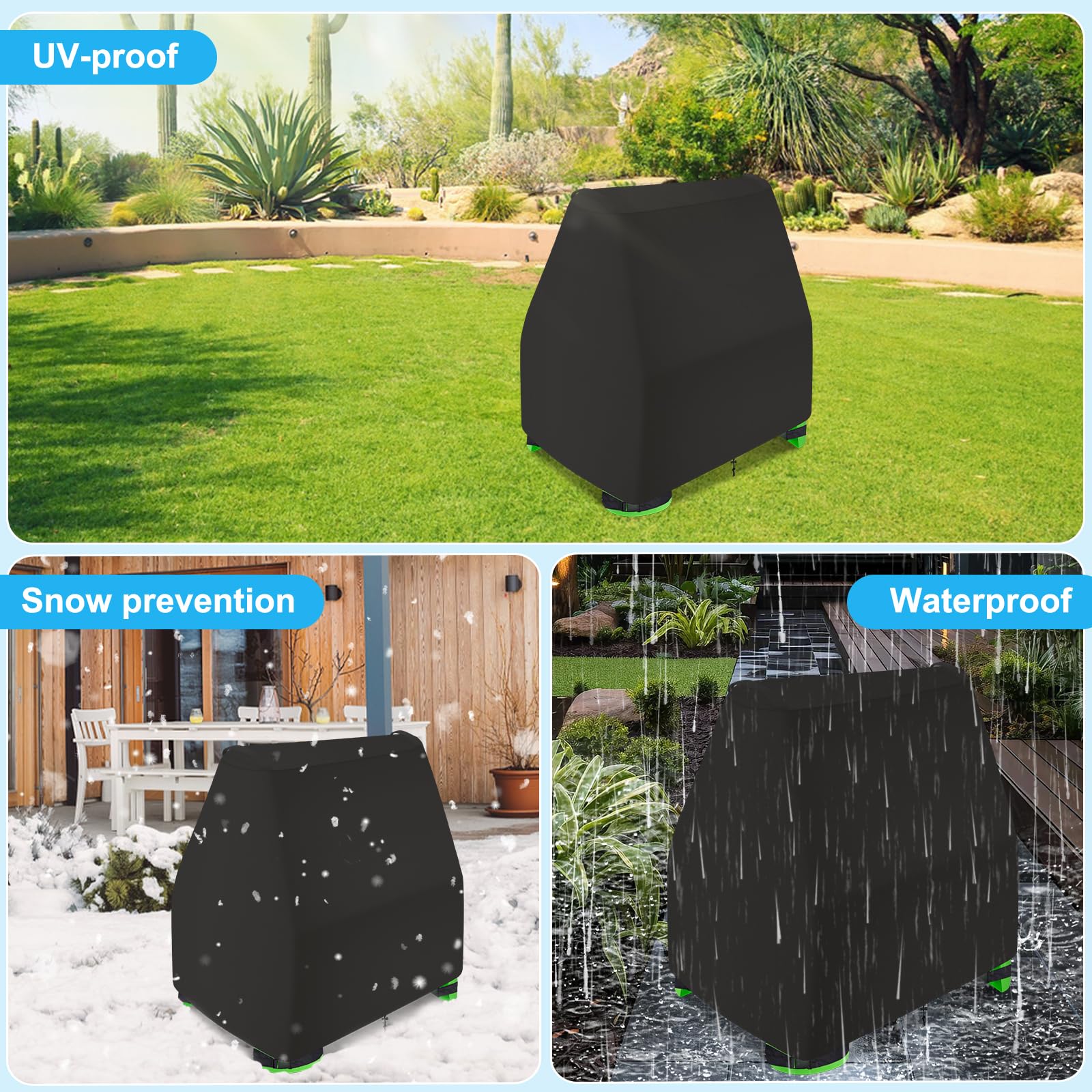 Side handles for easy removal when kids want to splash.