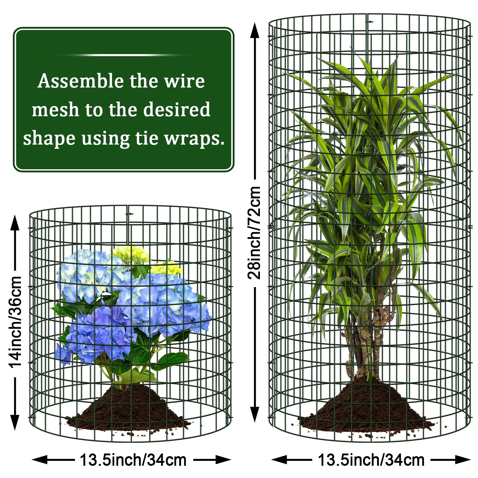 Niuyhe 14-inch diameter protector provides space for seedlings.