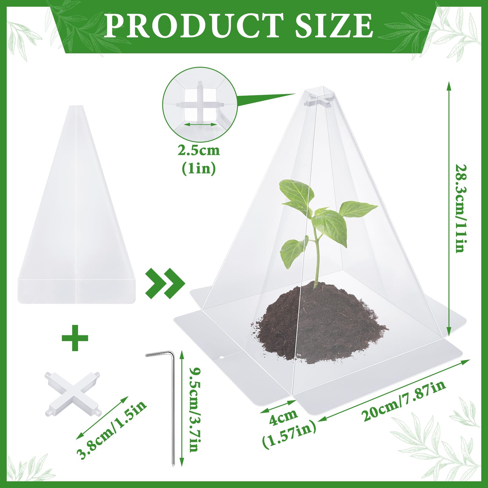 Niuyhe cross-support accessories securing the cloches on seedlings