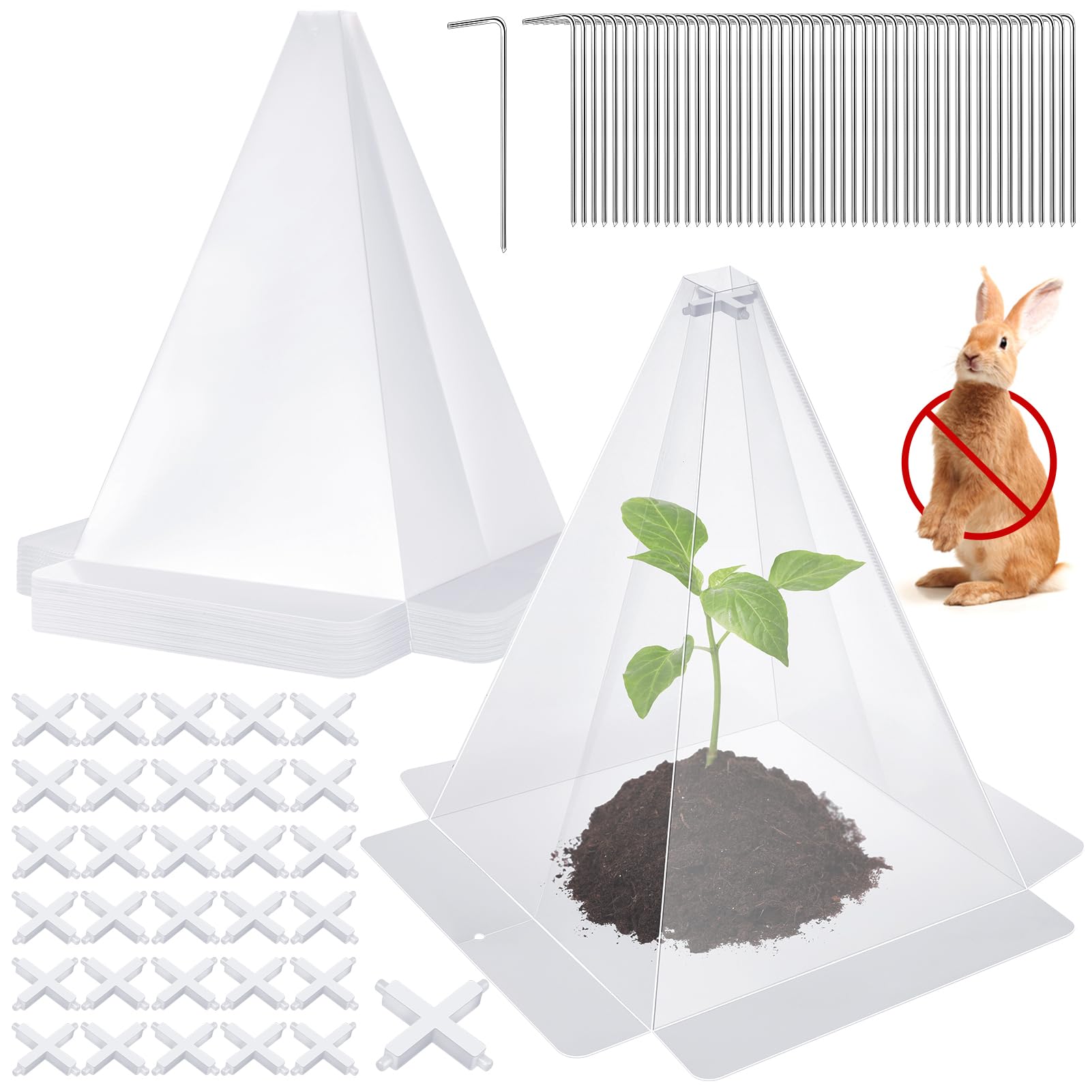 Niuyhe garden cloche set covers seedlings while allowing sunlight to reach roots.