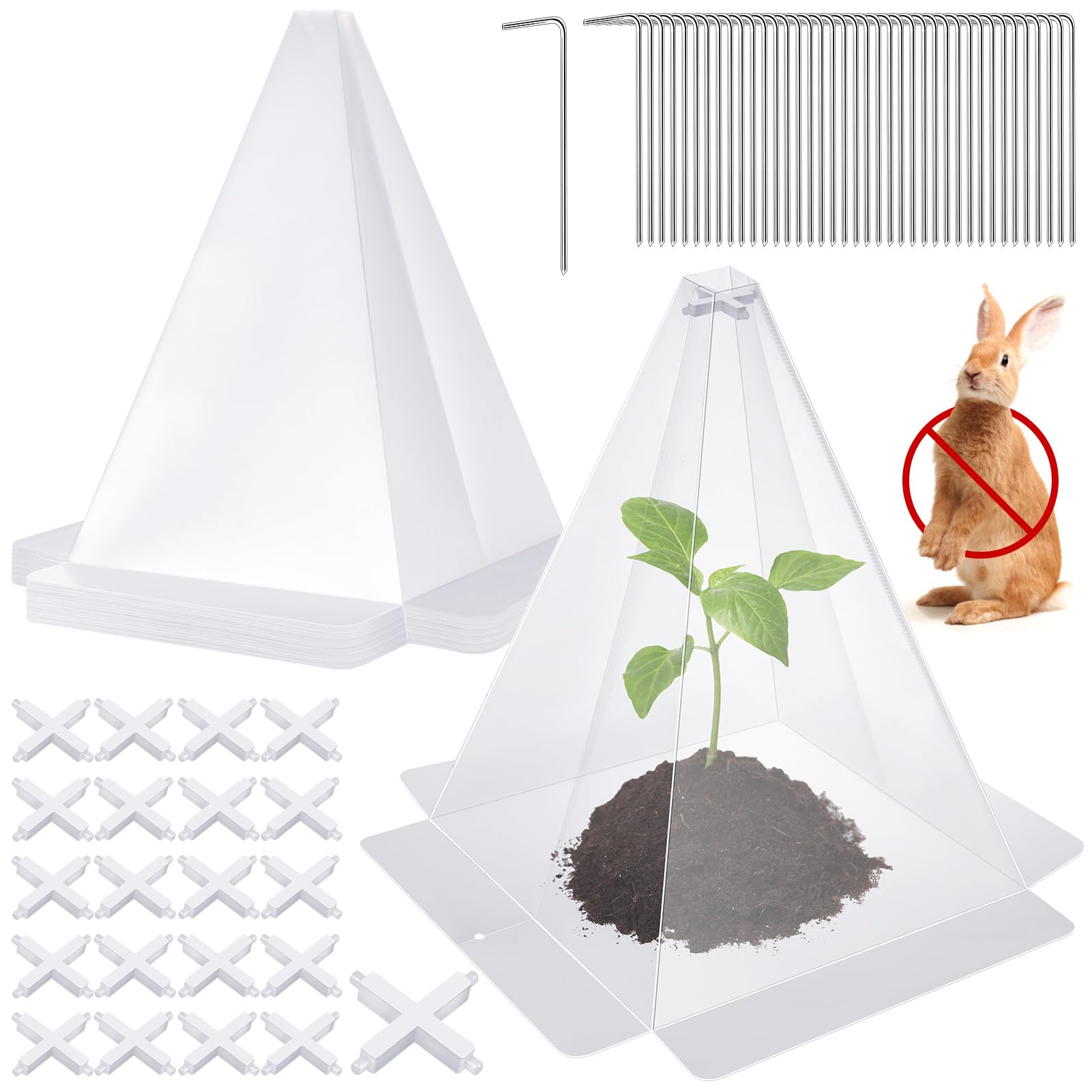 Niuyhe garden cloches 20-pack protecting seedlings with clear visibility and sunlight
