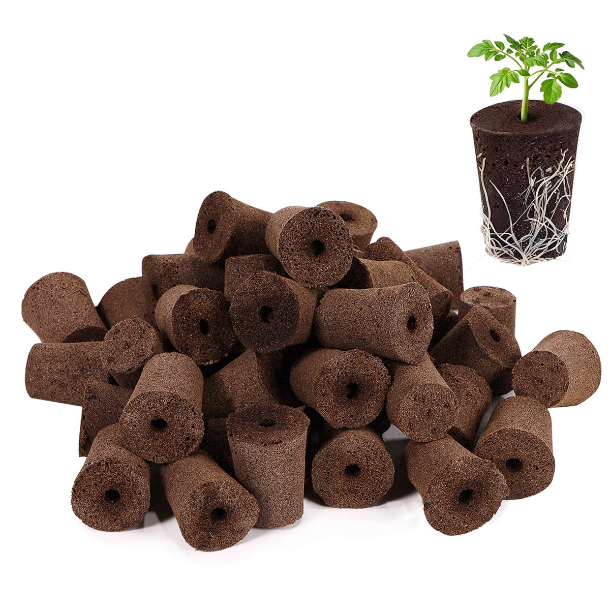 Niuyhe grow sponges 50-pack for indoor hydroponics and seed germination