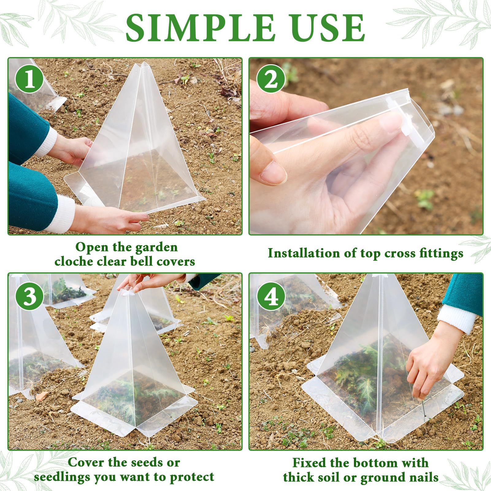 Niuyhe pack of 30 cloches provides extensive starter plant coverage.