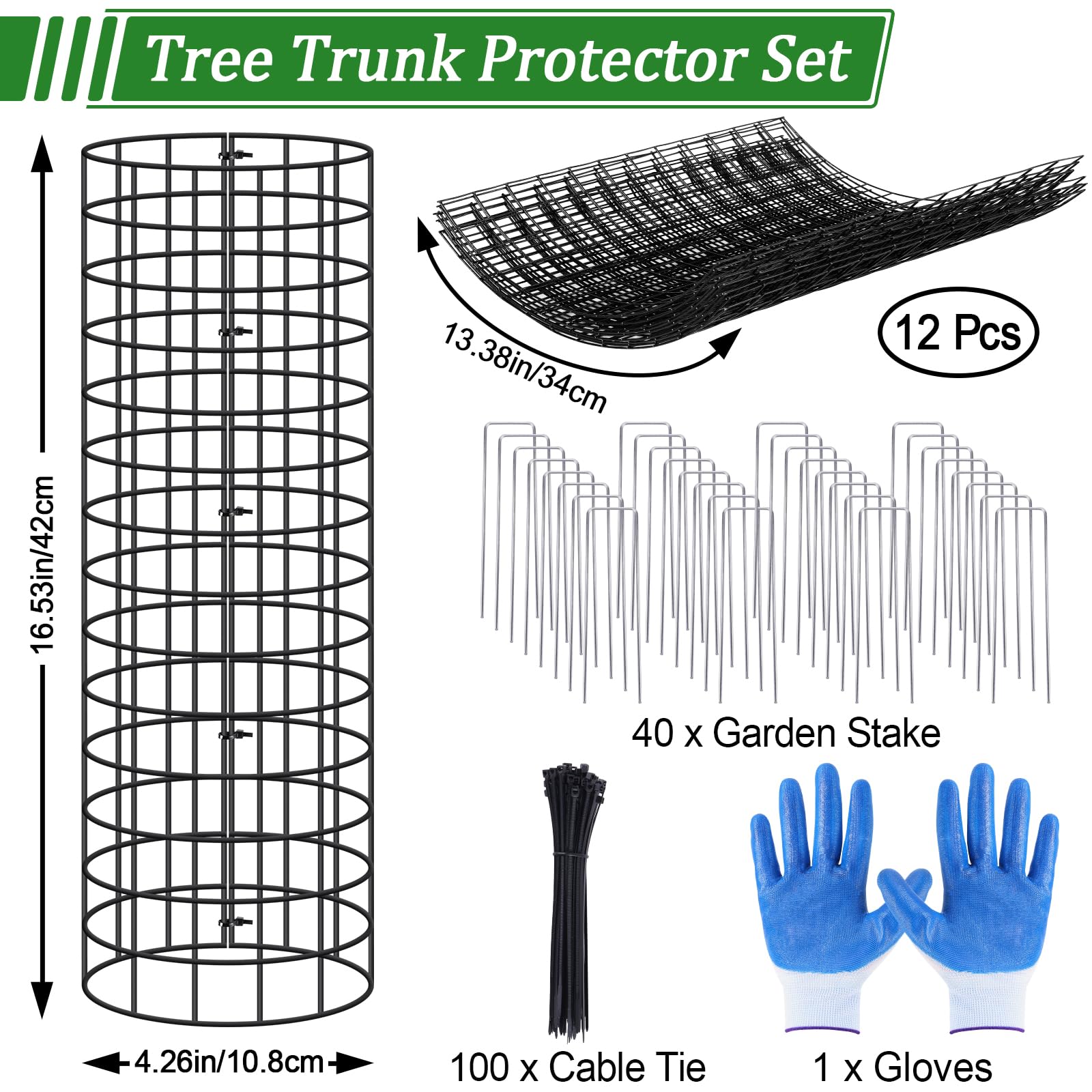 Niuyhe tree protectors in horizontal layout for wider trunks
