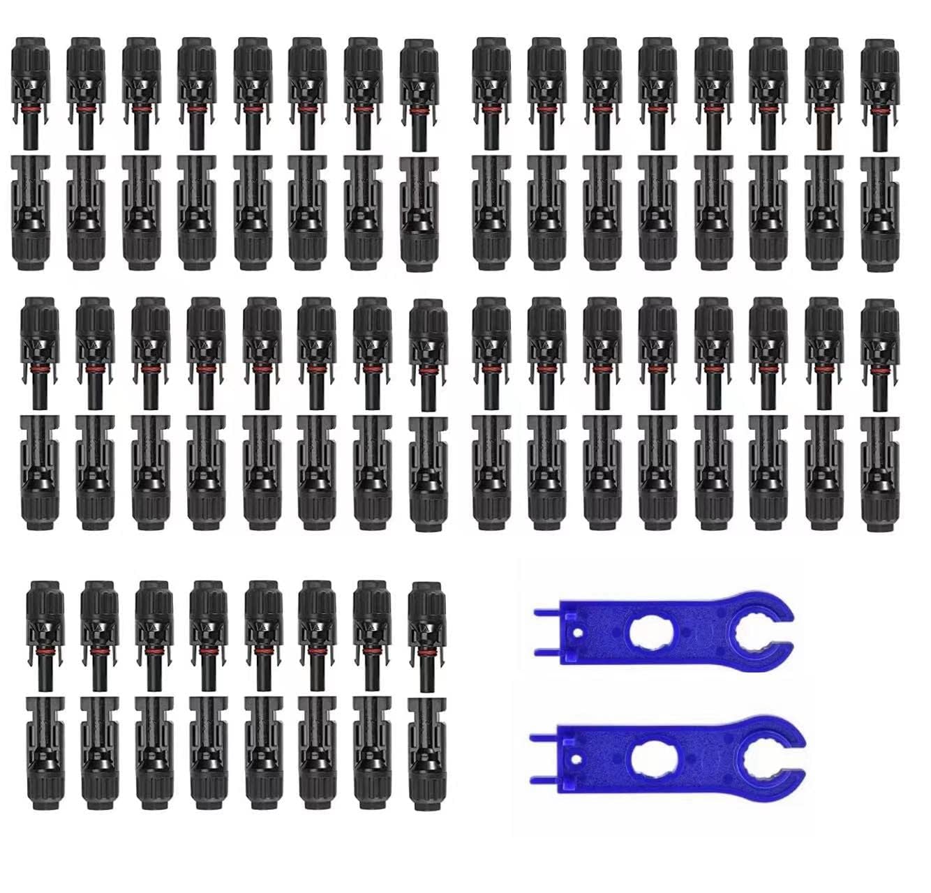 Nixesky solar connector set shows quick outdoor PV wiring in male/female assembly.