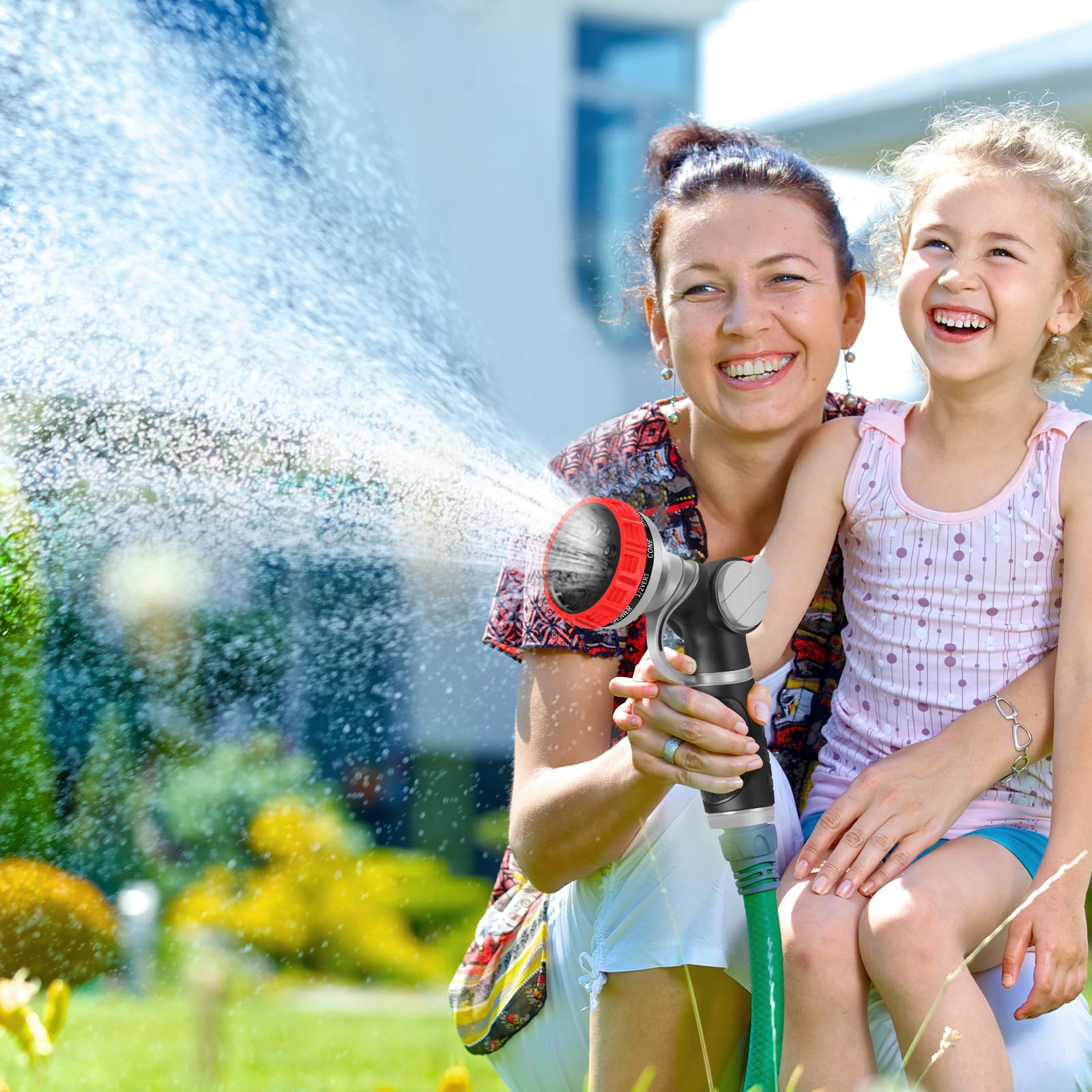 Niyopdg hose nozzle used for car and pet cleaning outdoors.